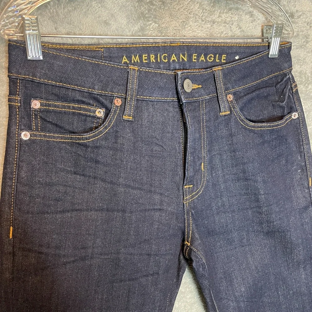 American Eagle Men 32x36 Preppy City Low Rise Skinny Indigo Wash Stretch Jean